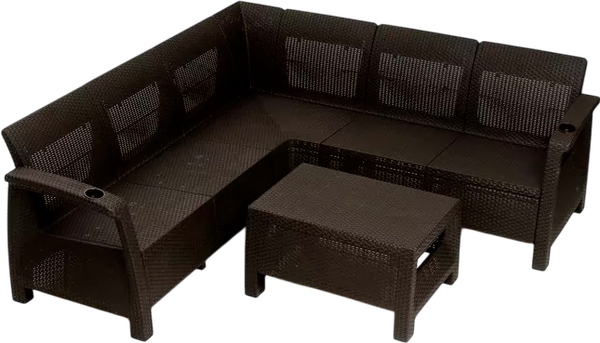 Комплект садовой мебели Springhouse Corfu Relax NCC4+1BR (коричневый) - фото