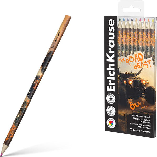 Набор цветных карандашей Erich Krause Road Beast / 62932