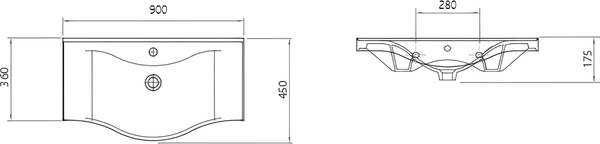 Тумба с умывальником Гамма Р30оФ8/1- У90 Базик-7090