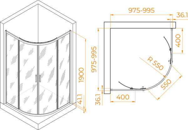 Душевой уголок RGW PA-51B / 02085100-14