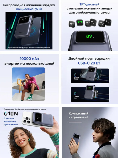 Портативное зарядное устройство Ugreen PB572 / 45327