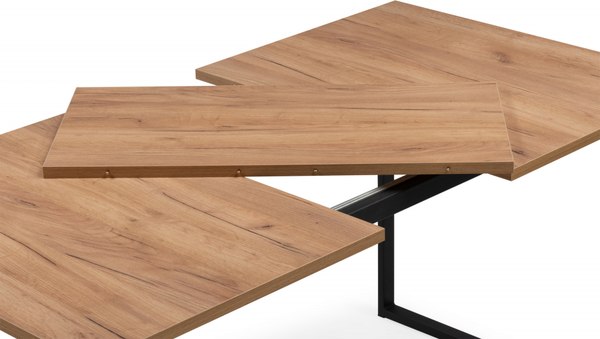 Обеденный стол Notta Лиман 120/160x80 / 619210 (дуб крафт золотой/черный матовый)