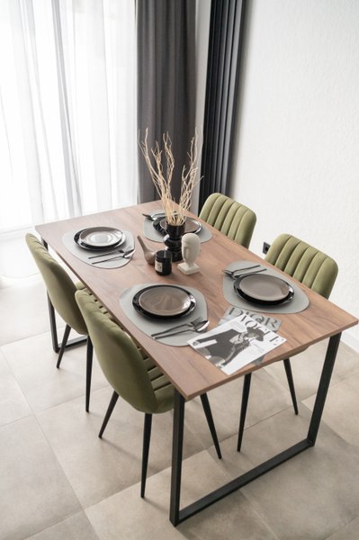 Обеденный стол Notta Лиман 140х80 / 615156 (дуб крафт табачный/черный матовый)