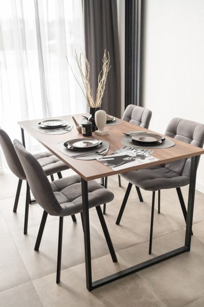 Обеденный стол Notta Лиман 140х80 / 615156 (дуб крафт табачный/черный матовый)