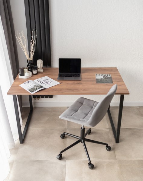 Обеденный стол Notta Лиман 140х80 / 615156 (дуб крафт табачный/черный матовый)