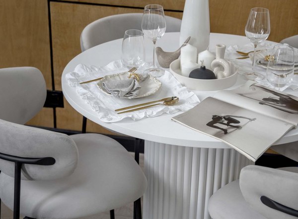 Обеденный стол Notta Барел 110 / 615167 (белый/белый)