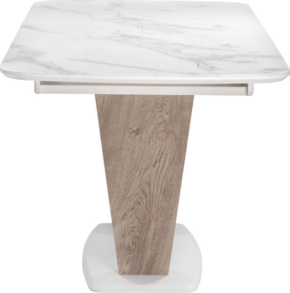 Обеденный стол Woodville Петир / 462110 (белая шагрень/дуб с пилением)