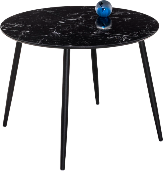 Обеденный стол Woodville Кловис / 462138 (черный мрамор/черный) - фото