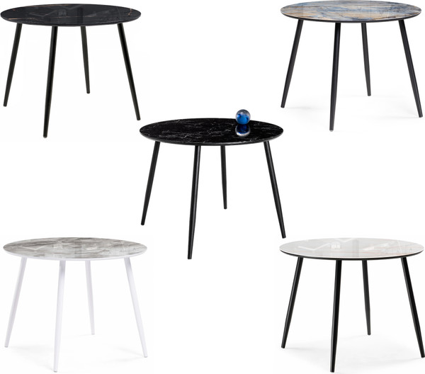 Обеденный стол Woodville Кловис / 462138 (черный мрамор/черный)