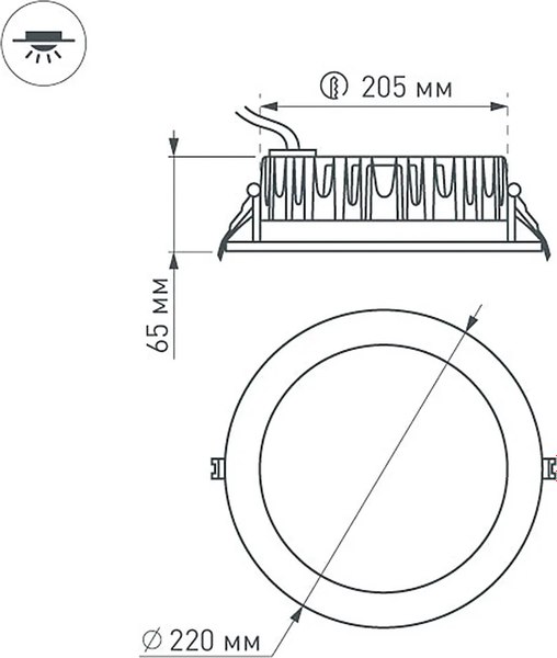Точечный светильник Arlight LTD-220WH-FROST-30W White 110deg / 021497