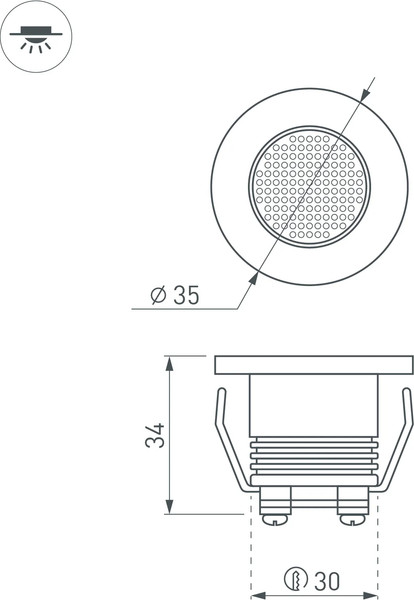 Точечный светильник Arlight LTM-R35WH 1W Warm White 30deg / 020753