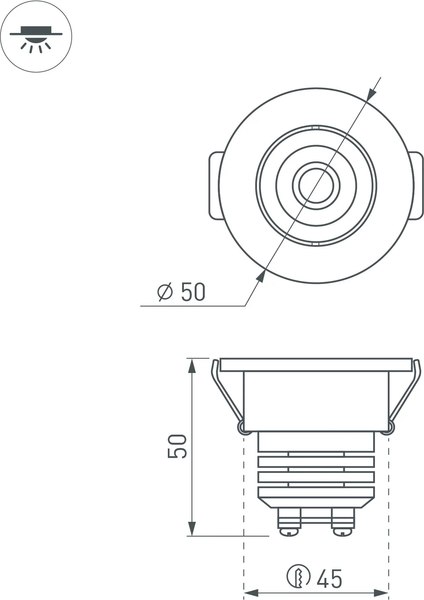 Точечный светильник Arlight LTM-R50WH 5W Day White 25deg / 020755