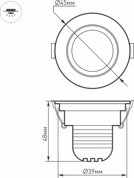 Точечный светильник Arlight LTM-R45WH 3W Day White 30deg / 014912