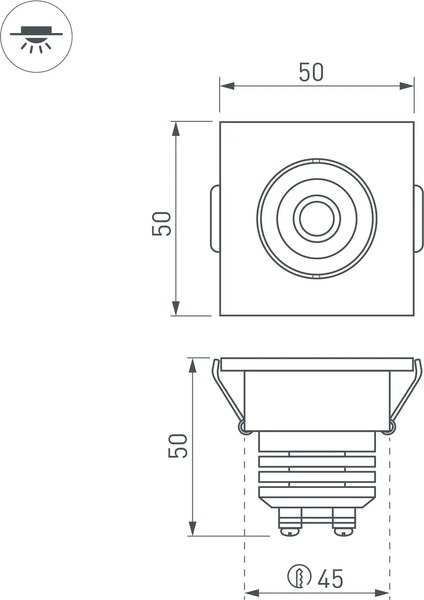 Точечный светильник Arlight LTM-S50x50WH 5W Day White 25deg / 020758