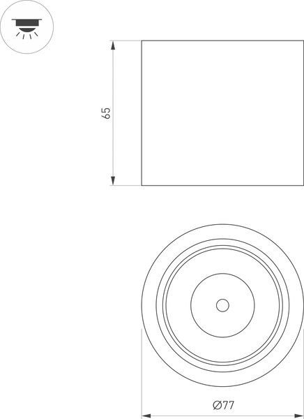 Точечный светильник Arlight SP-DICE-R77-10W Day4000 BK 24deg / 046625