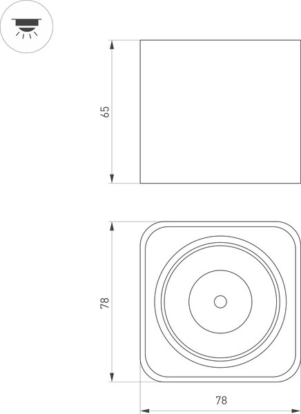 Точечный светильник Arlight SP-DICE-S78x78-10W Warm3000 BK 24deg / 046632
