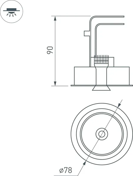 Точечный светильник Arlight CL-SIMPLE-R78-9W Warm3000 BK 45deg / 028147
