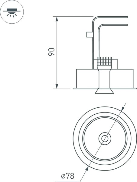 Точечный светильник Arlight CL-SIMPLE-R78-9W Warm3000 WH 45deg / 026868
