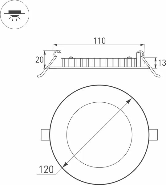 Точечный светильник Arlight DL-120M-9W Warm White / 020107