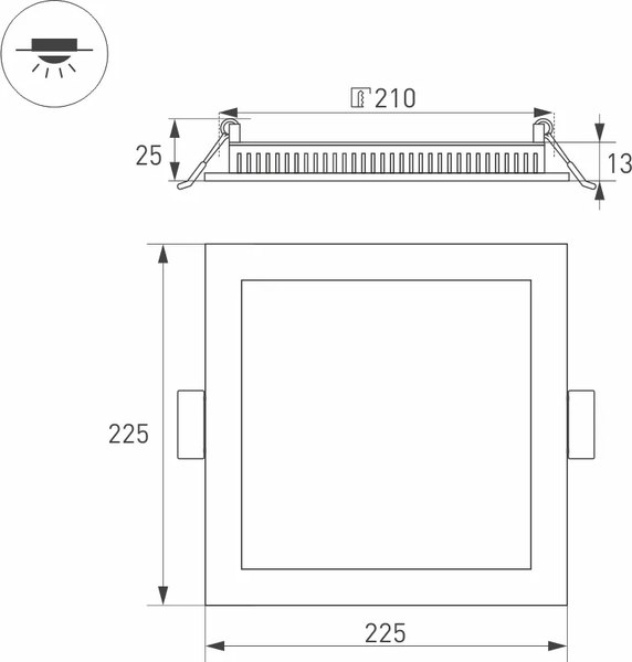 Точечный светильник Arlight DL-225x225M-21W Day White / 020136