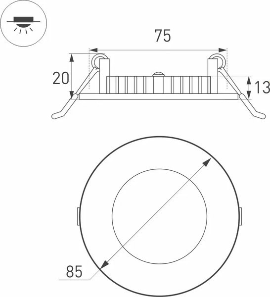 Точечный светильник Arlight DL-85M-4W Warm White / 020104
