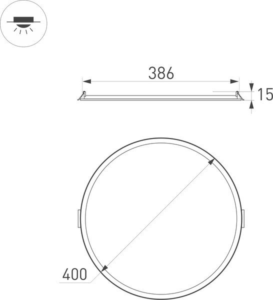 Точечный светильник Arlight DL-EDGE-R400-34W Day4000 WH 115deg / 034724