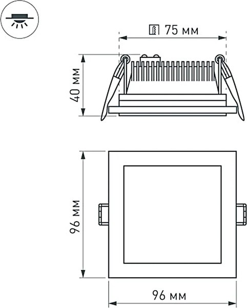 Точечный светильник Arlight LT-S96x96WH 6W Day White 120deg / 014934
