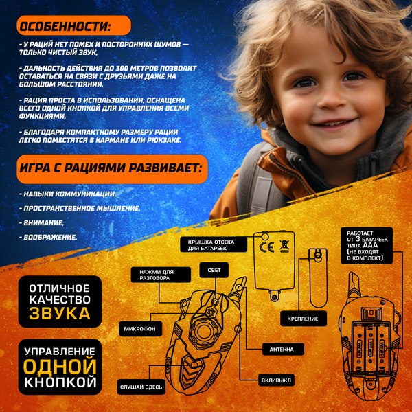 Рация игрушечная Woow Toys Отряд Альфа 178-32 / 9454889