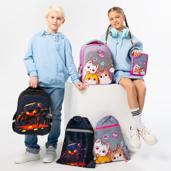 Школьный рюкзак Brauberg Quadro. Fire Spider / 273106