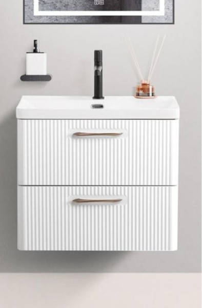 Тумба под умывальник BelBagno Lucido DUE-600-2C-SO-BL-P-FH - фото