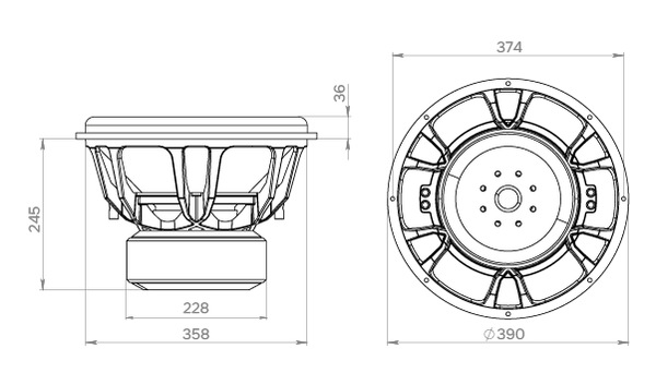 Головка сабвуфера Swat EXE-15D2 v.3