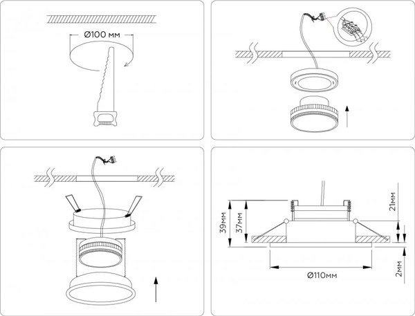 Точечный светильник Ambrella TN51823 BK