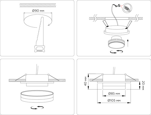 Точечный светильник Ambrella TN5214 WH