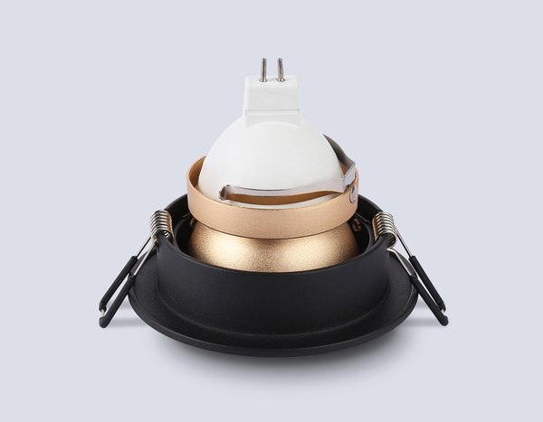 Точечный светильник Ambrella TN102825 BK/GD