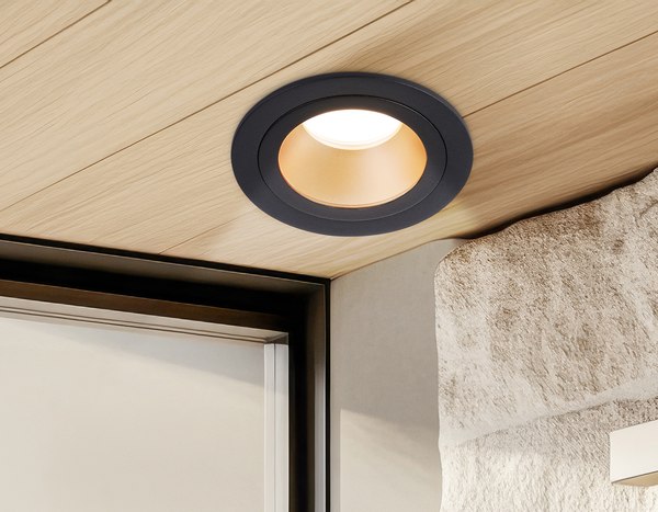 Точечный светильник Ambrella TN102825 BK/GD