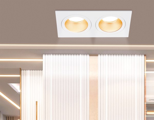 Точечный светильник Ambrella TN102831/2 WH/GD