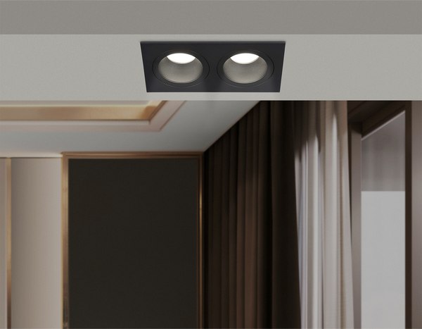 Точечный светильник Ambrella TN102832/2 BK/BK