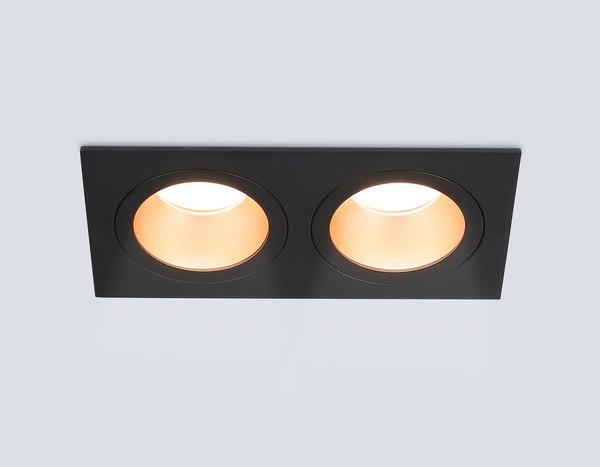 Точечный светильник Ambrella TN102833/2 BK/GD