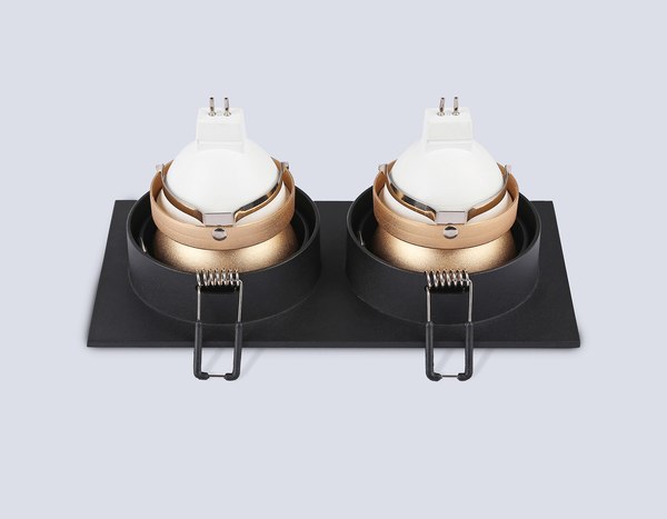 Точечный светильник Ambrella TN102833/2 BK/GD