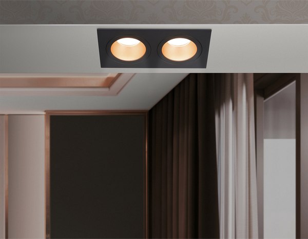 Точечный светильник Ambrella TN102833/2 BK/GD