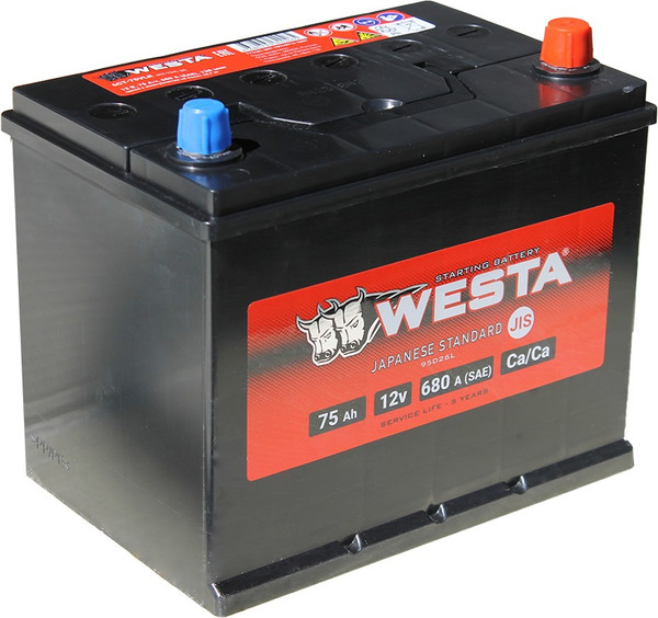 Автомобильный аккумулятор Westa Asia 6СТ-75 VLR Euro СTA00024 - фото