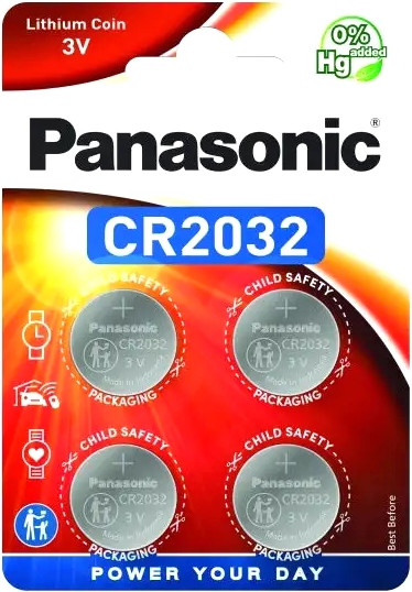 Комплект батареек Panasonic Lithium CR2032 BL4 (CR-2032EL/4B) - фото