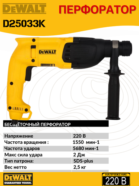Профессиональный перфоратор DeWalt D25033K
