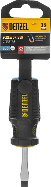 Отвертка Denzel SL6x38 мм S2 / 122017