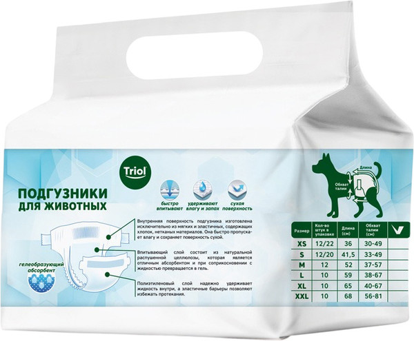 Подгузники для животных Triol Hygiene / 10541012