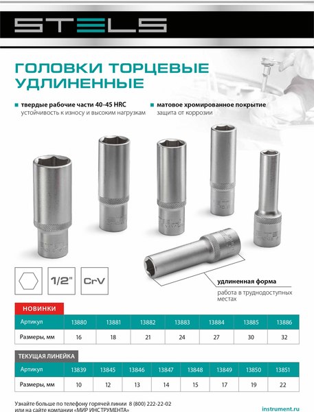 Головка слесарная Stels торцевая / 13883