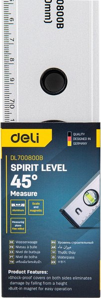 Уровень строительный Deli Пузырьковый / EDL700800B