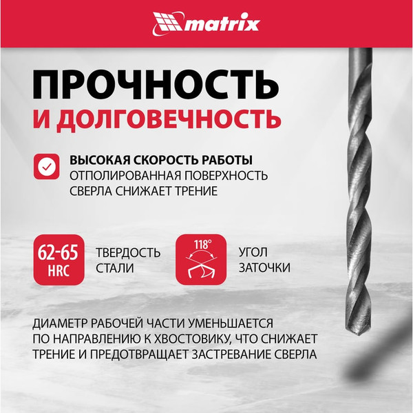 Набор сверл Matrix по металлу 71532