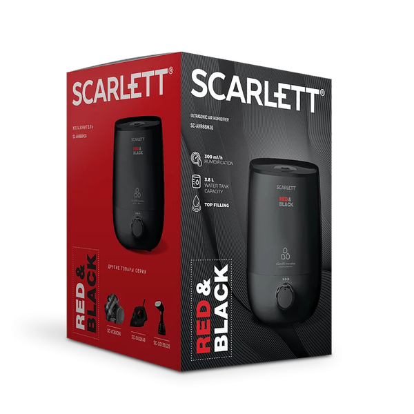 Ультразвуковой увлажнитель воздуха Scarlett SC-AH986M30 (красный/черный)