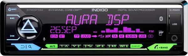 Бездисковая автомагнитола AURA Indigo-879DSP MKII Hi-Power - фото